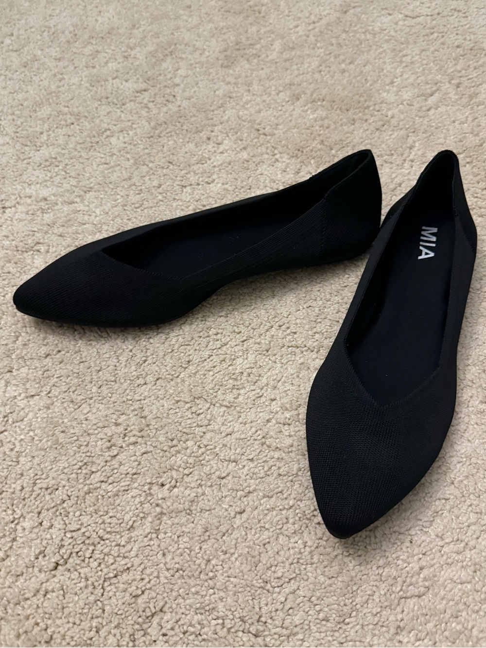 MIA Black Pointed Toe Slip-On Flats- never worn